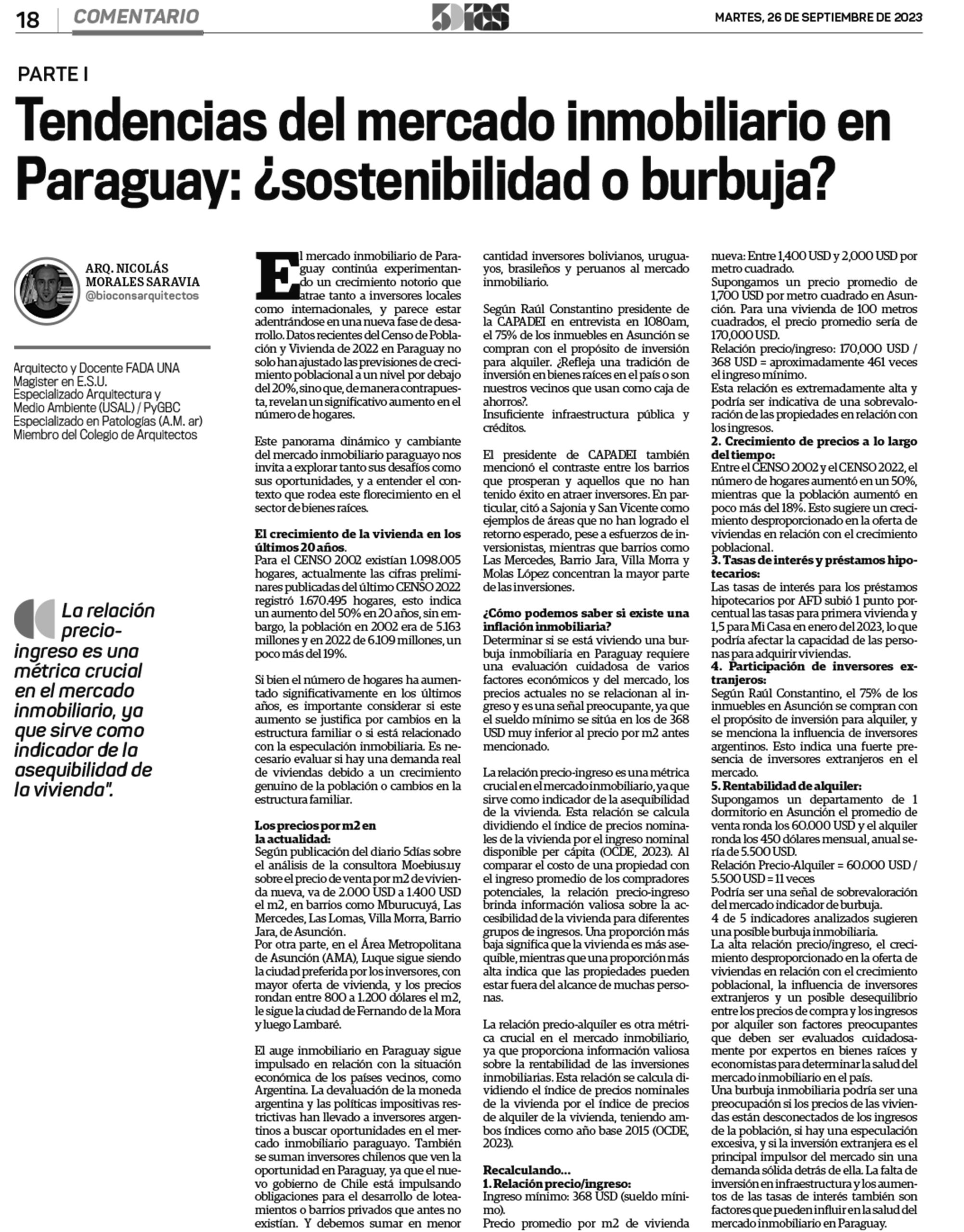 Tendencias Del Mercado Inmobiliario En Paraguay ¿sostenibilidad O Burbuja Opinión En Diario 5 1239